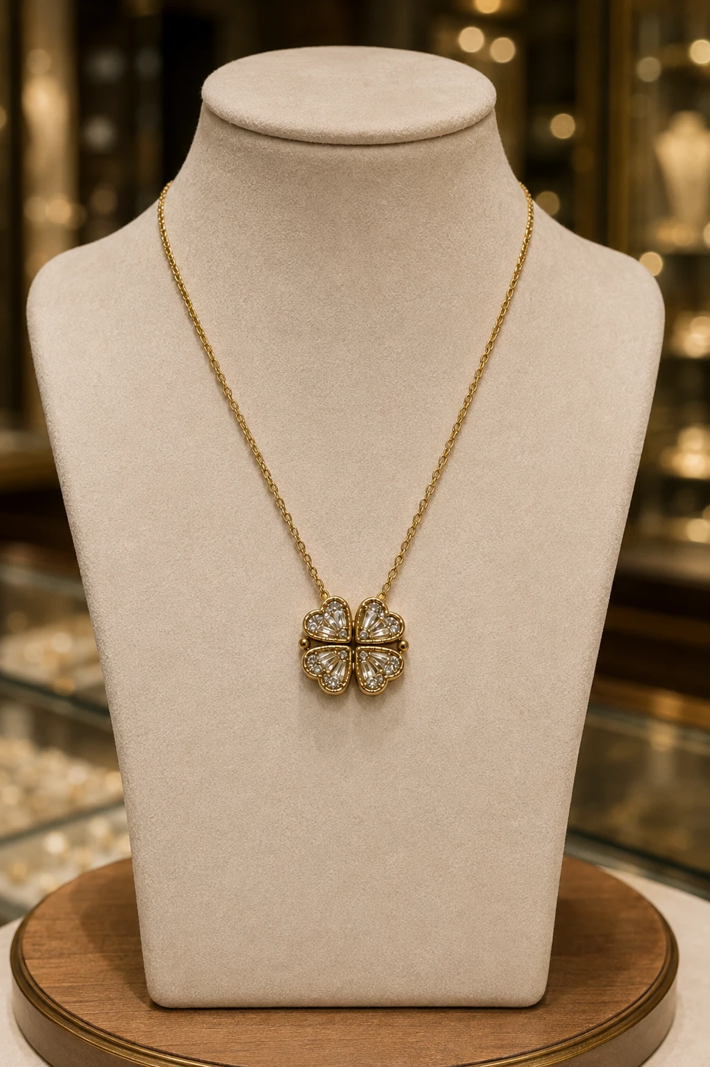 Arittri Golden Magnetic Heart Anti-tarnished Necklace
