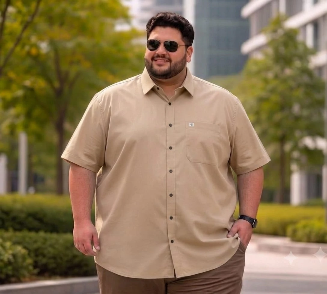 Men's Plus Size Solid Casual Shirt | Half Sleeve Cotton Blend Shirt for Men | Regular Fit Big Size Shirt (8XL to 10XL)