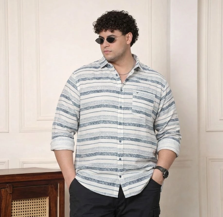 Men's Plus Size Printed Casual Shirt | Full Sleeve Cotton Blend Shirt for Men | Regular Fit Big Size Shirt (3XL to 7XL)