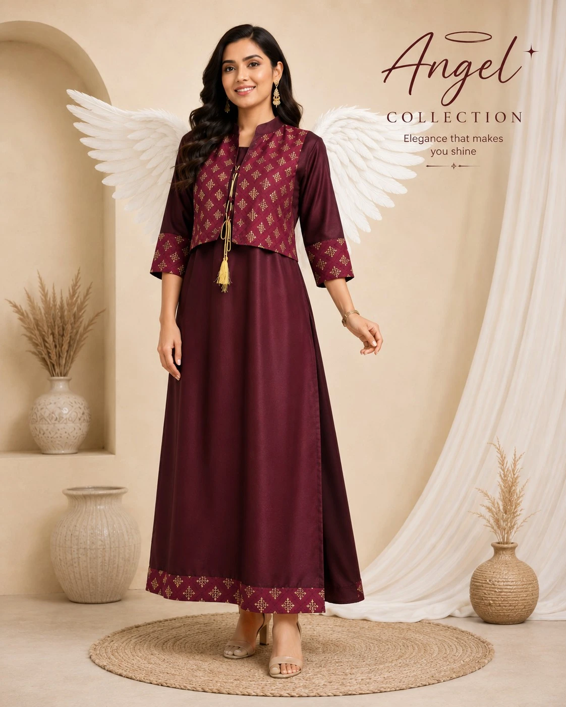 Stylish Brown Women's Beautiful Traditional Kurti.