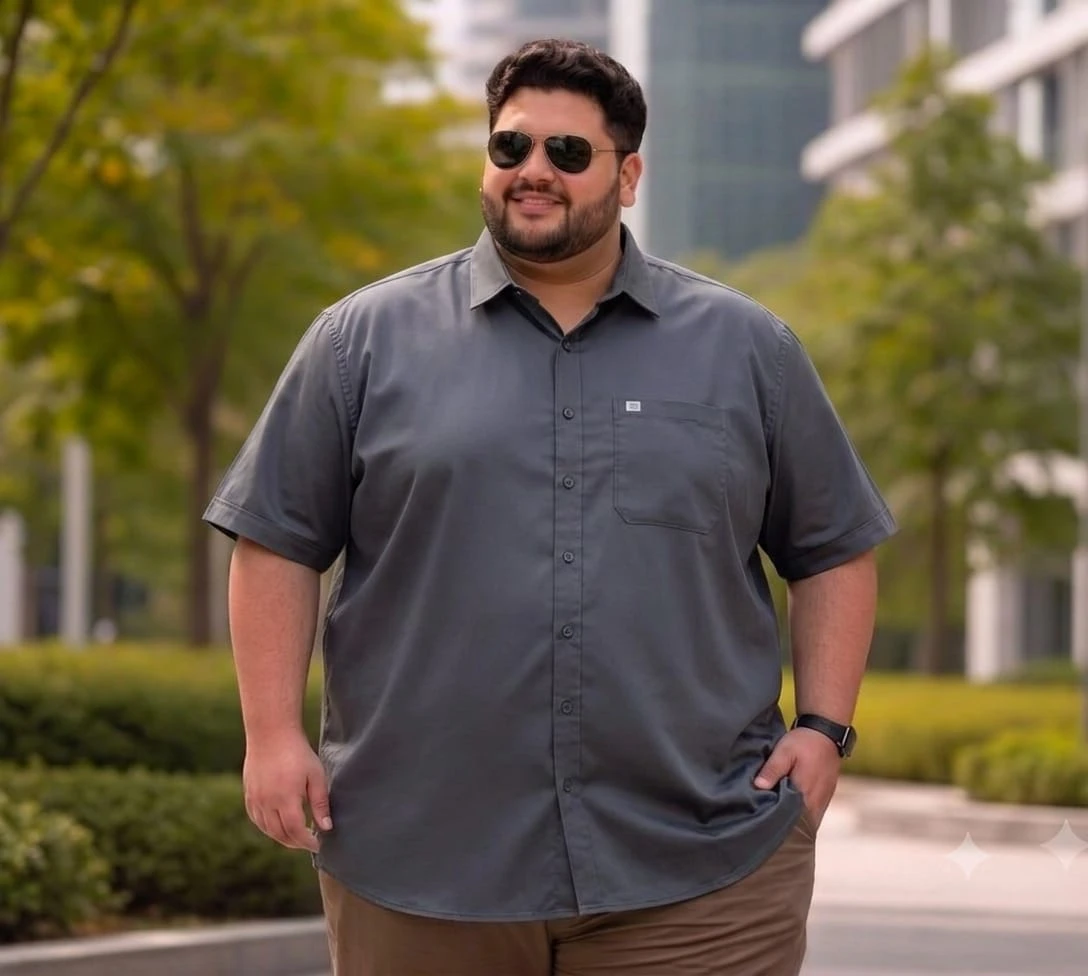 Men's Plus Size Solid Casual Shirt | Half Sleeve Cotton Blend Shirt for Men | Regular Fit Big Size Shirt (8XL to 10XL)