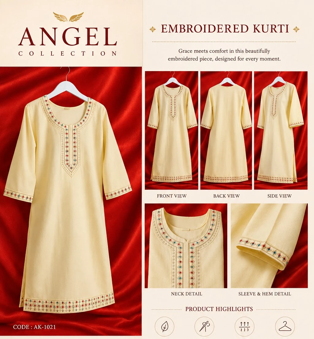 Summer Embroidery kurti collection for women and girls