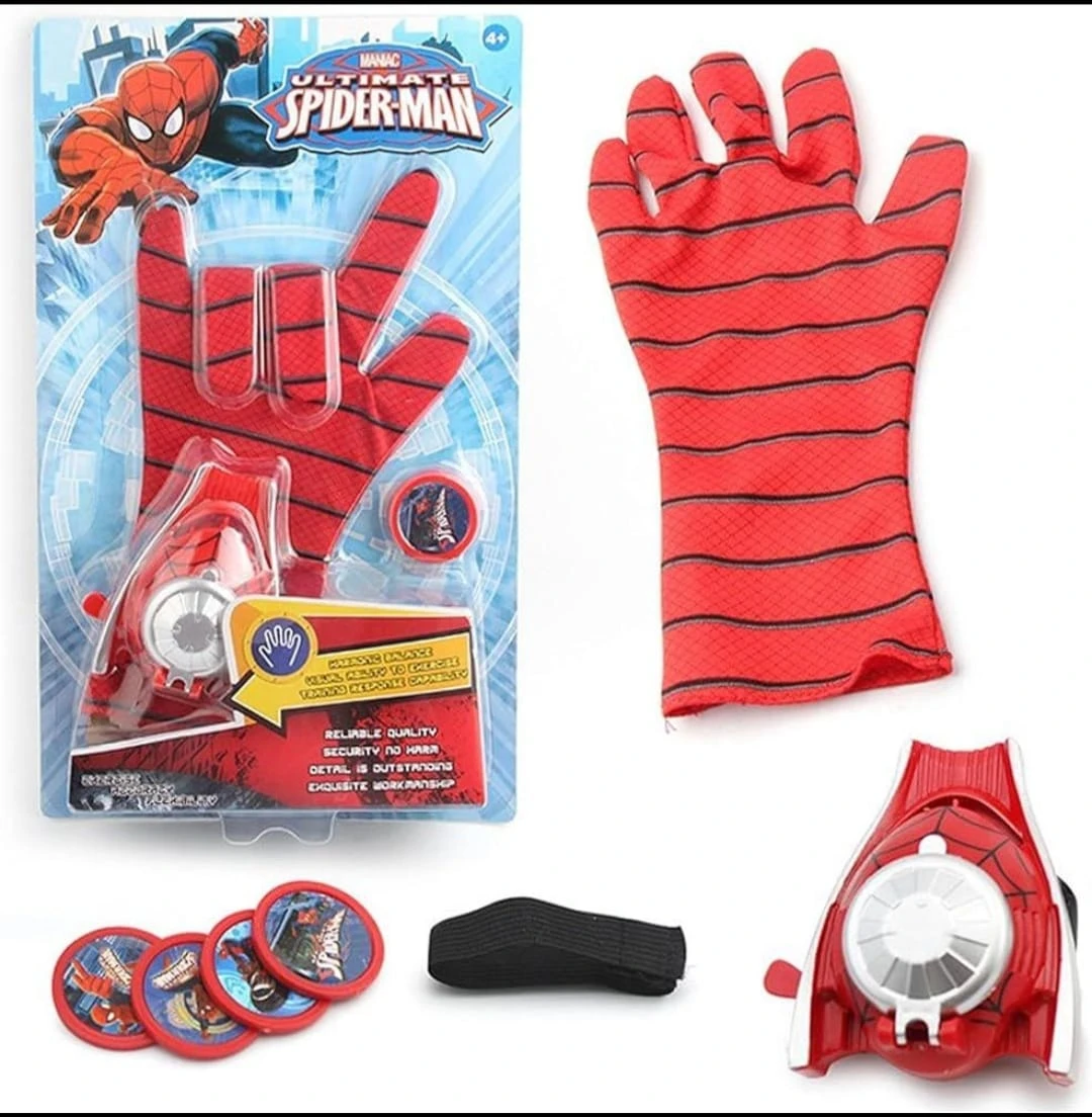 Spider-Man Web Shooter Toy Set for Kids with Glove, Disc Launcher & Wrist Launcher