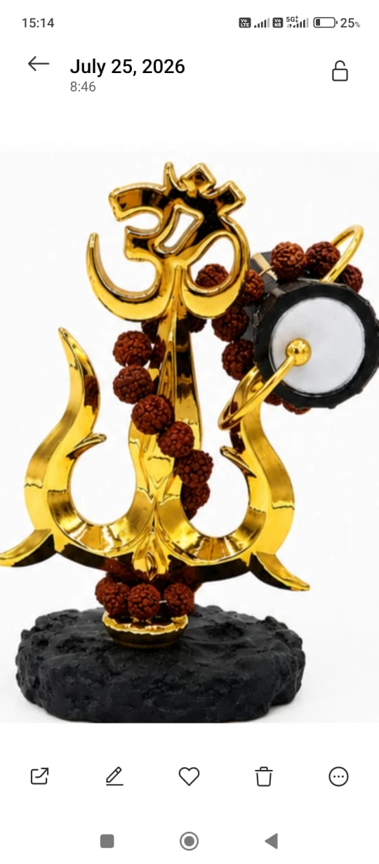 Decorative Om Trishul with Damru & Rudraksha Beads