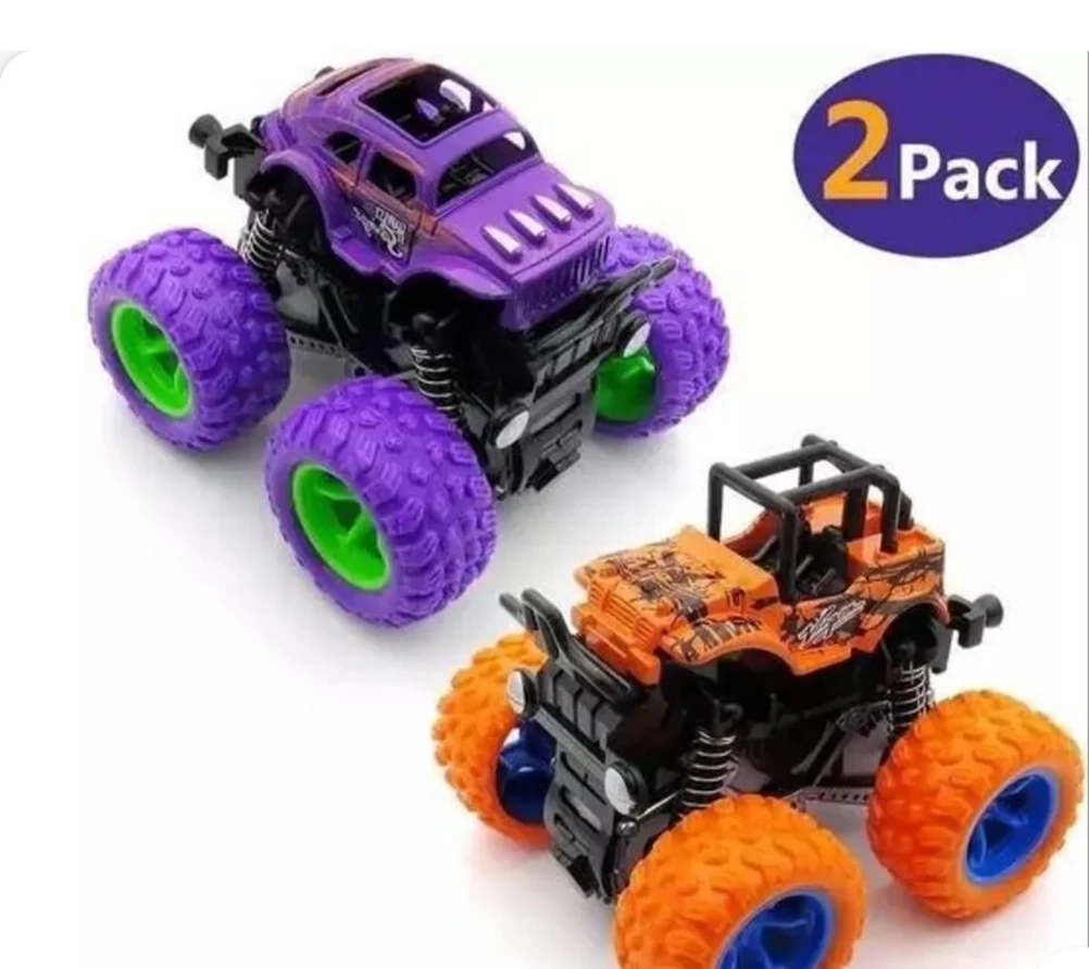 2-Pack Monster Off-Road Stunt Car Toy for Kids – Friction Powered 4x4 Toy Vehicles