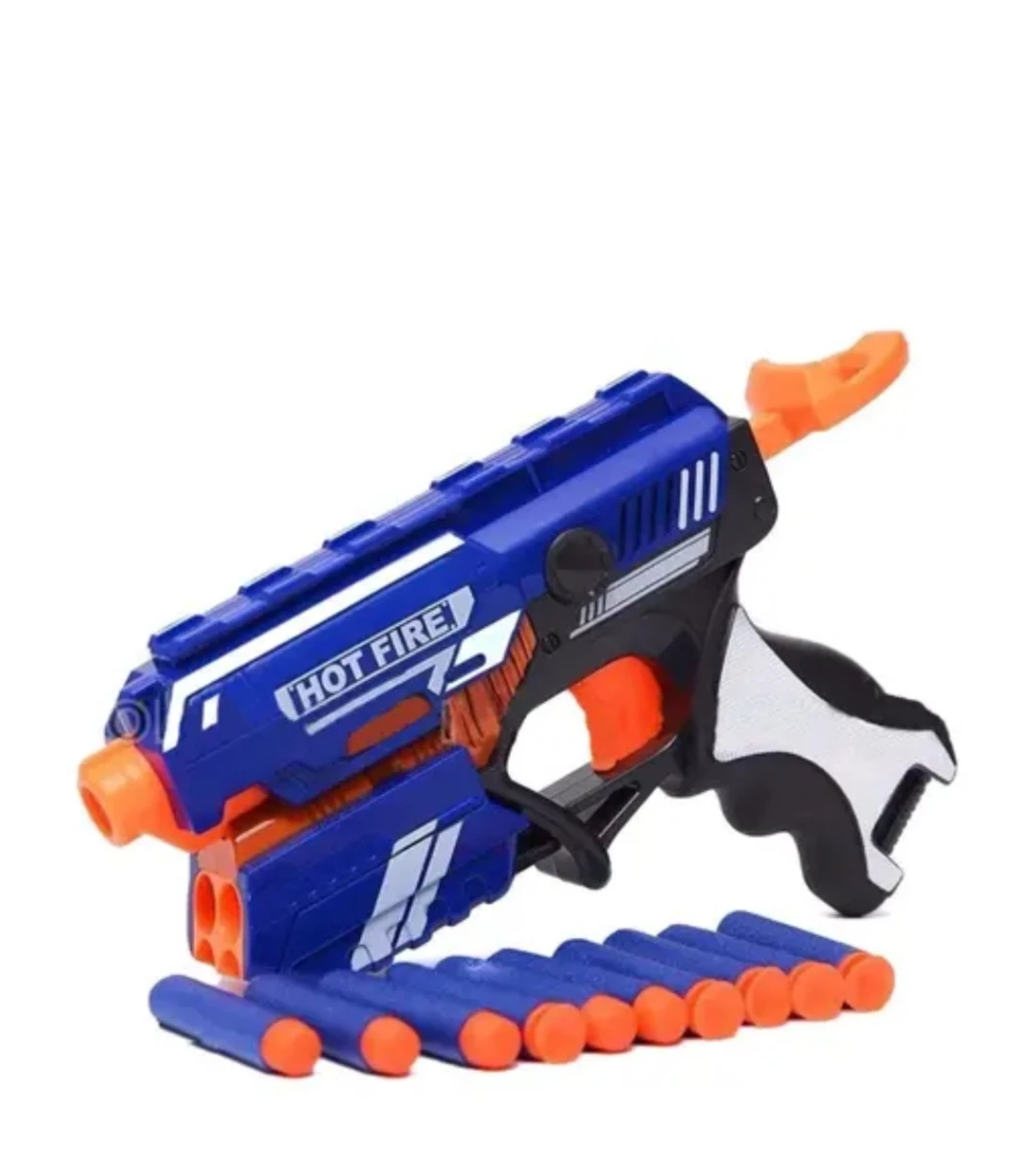 Soft bullet gun Kids Toy Foam Dart Gun Blaster with Soft Foam Bullets – Blue & Orange