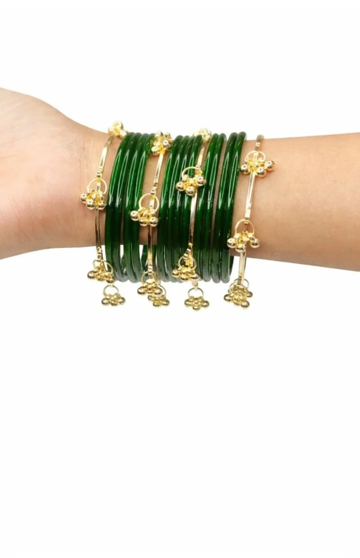 Traditional Green Bangles Pack of 24