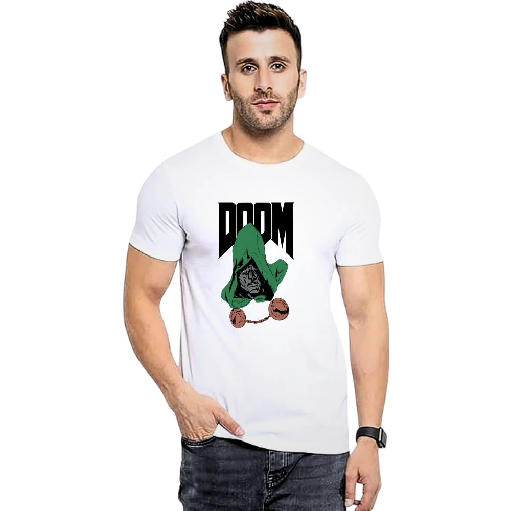 Men's White Graphic Printed Round Neck Half Sleeve T-Shirt | Stylish Casual Cotton Tee