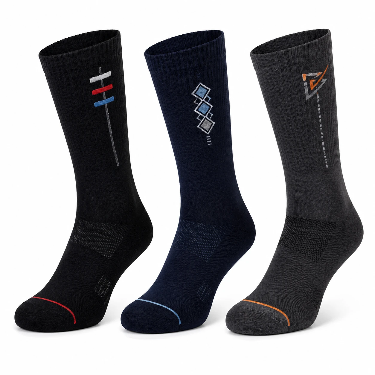 Premium Cotton Sports & Formal Crew Socks (Combo Pack of 3)