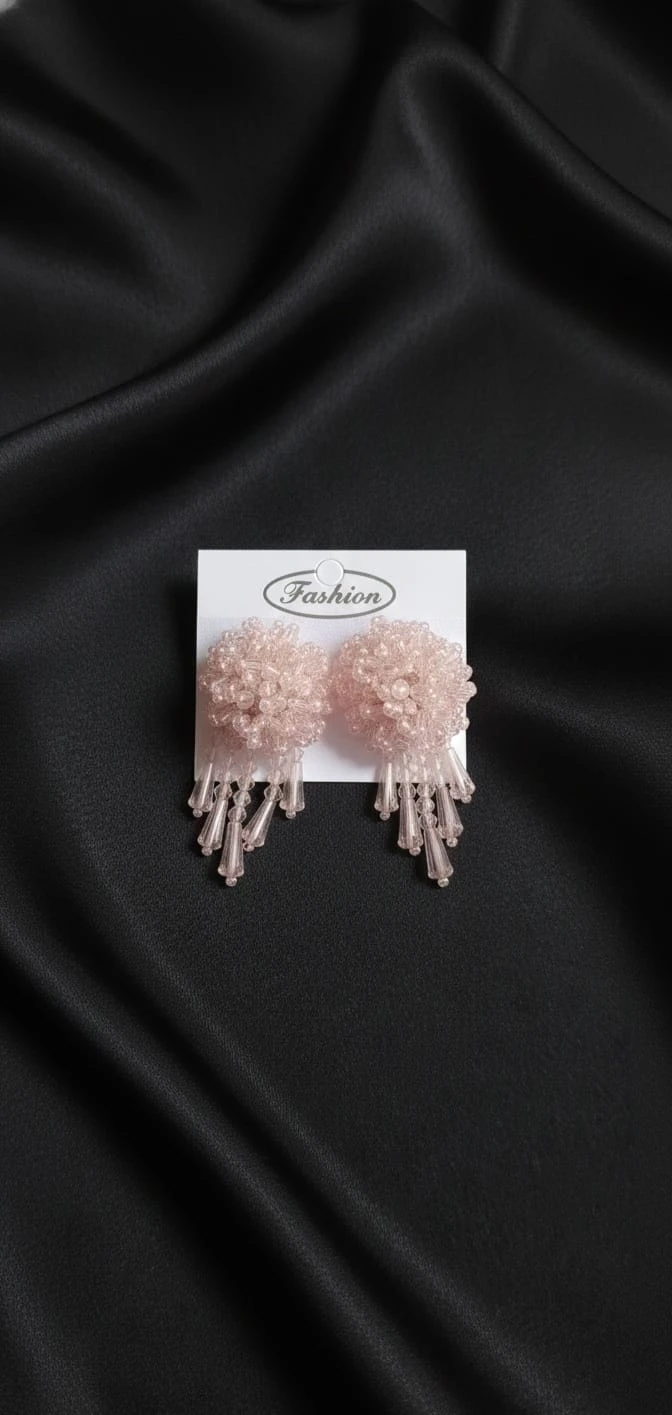 Flower Beaded Drop Earrings