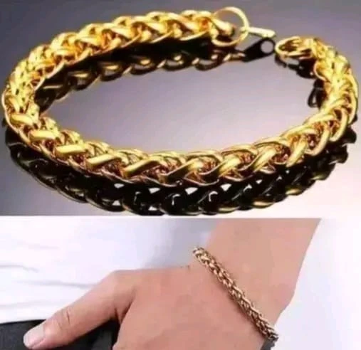 Premium Gold Plated Stainless Steel Chain Bracelet for Men & Women