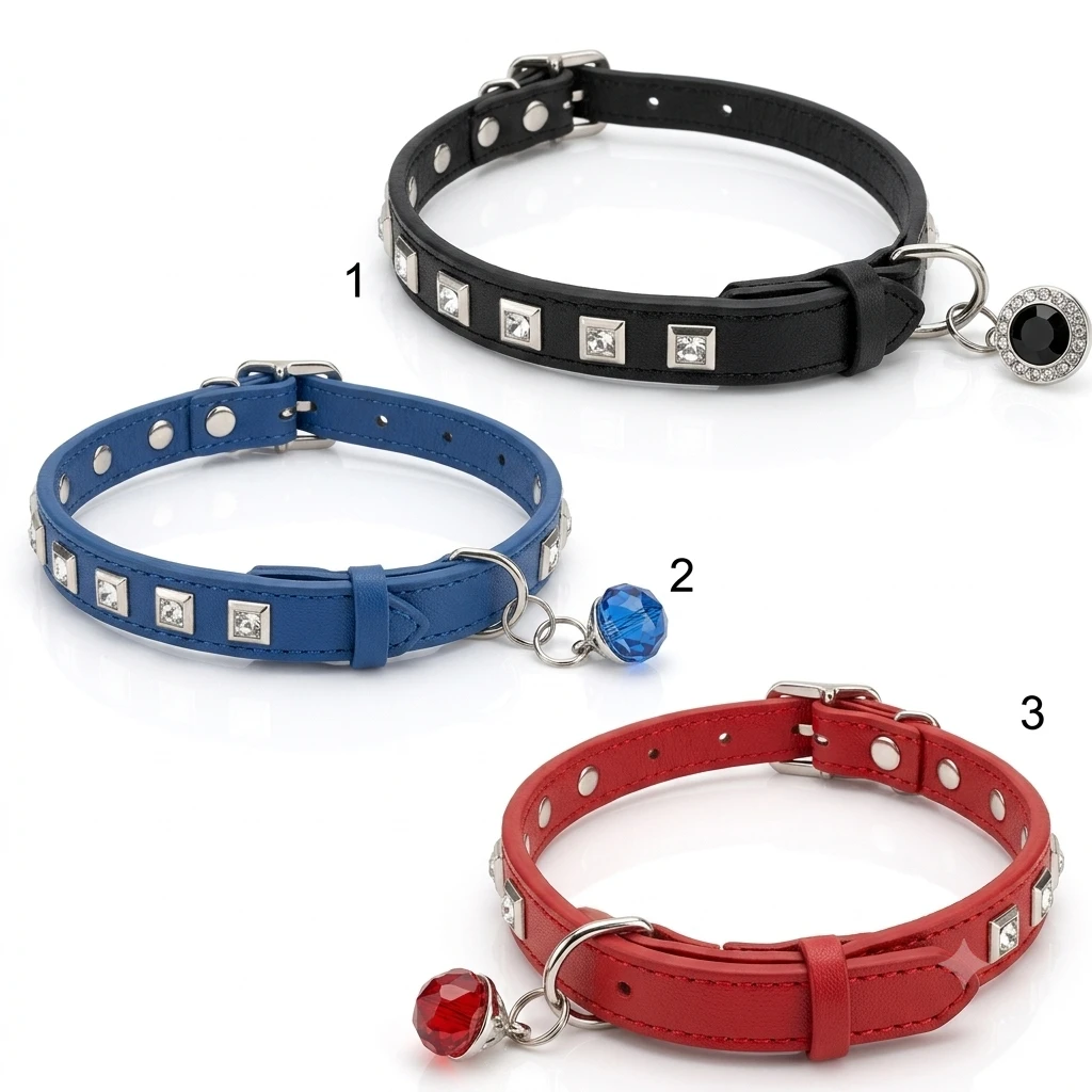 Stylish Cat Collar Set with Paw Prints – 3-Piece Combo for Pets