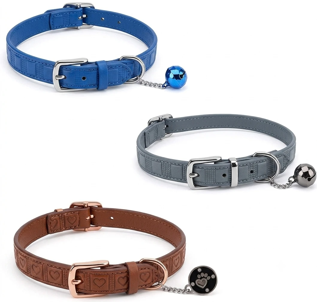Cute Paw Design Cat Collar Combo – Pack of 3 Adjustable & Lightweight Collars