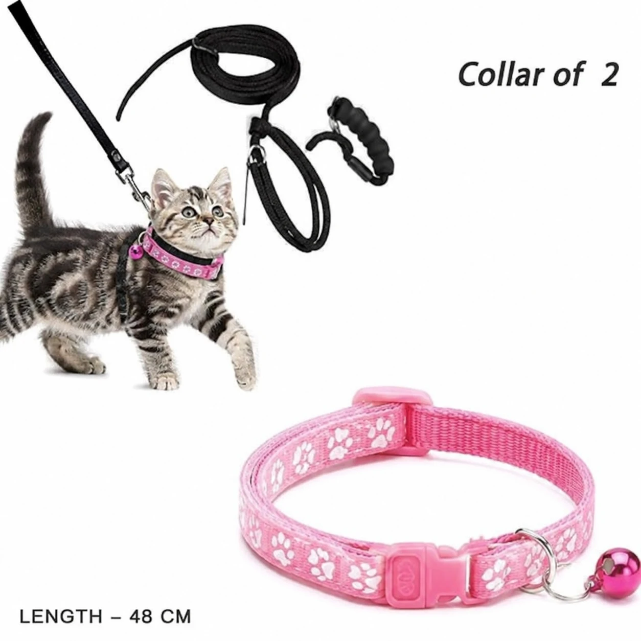 Cat Harness and Collar Combo | Adjustable, Escape Proof Leash with Reflective Nylon Collar for Persian Cats & Kittens | CottonCat"