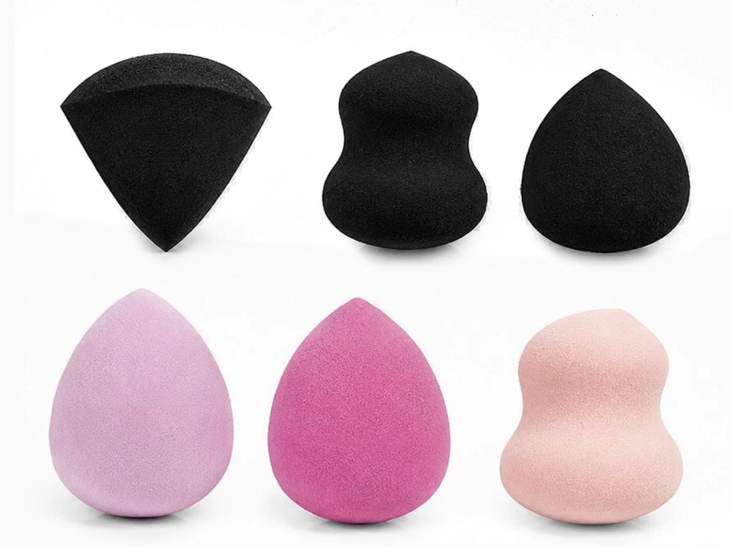 4 Pcs Makeup Sponge Beauty Blender with Egg Case with 4 Pcs Powder Puff Triangle Soft Powder Sponge Reusable Cosmetic Foundation Wet Dry Makeup Set Multi-colored e8