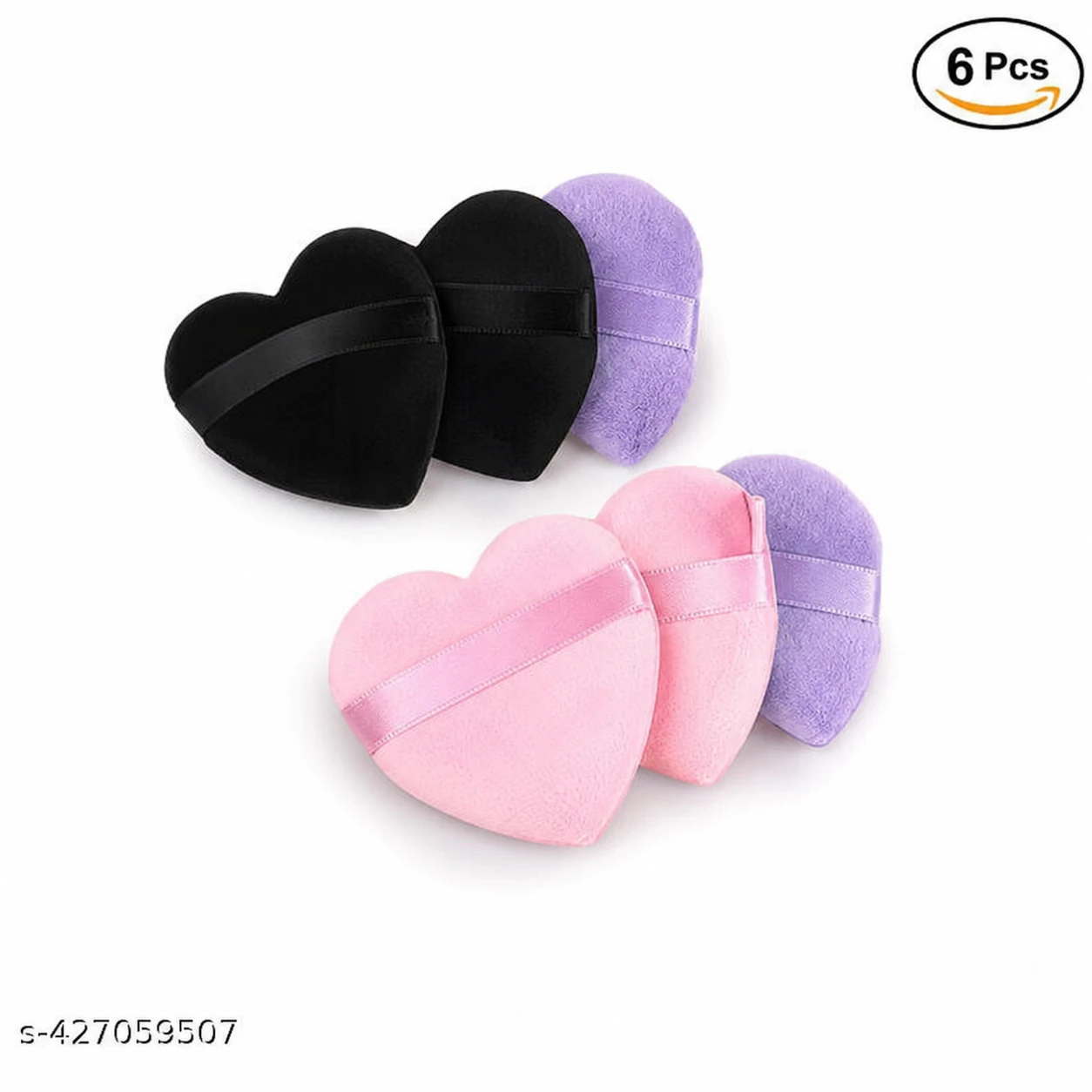 Sunaina Makeup Blending Puffs, Face Powder Puffs Cotton Heart Love Shape Puff, Makeup Tool Beauty Sponges Blender Puff (Heart Shape Puff- 6 Pcs) B1