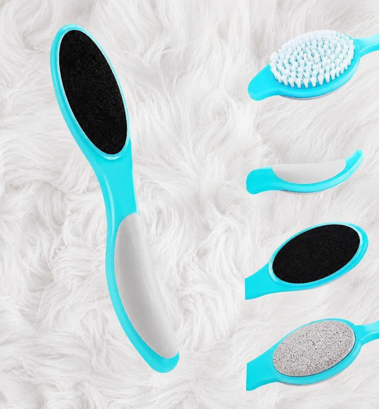Morbee 4In 1 Foot Pedicure Brush, Pumice Stone, Scrubber ASQ1 (Multicolor) m20