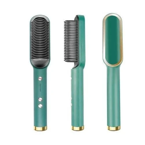 Hair Straightener Brush, Hair Styler Iron Built with Comb & Anti-Scald 3 in 1