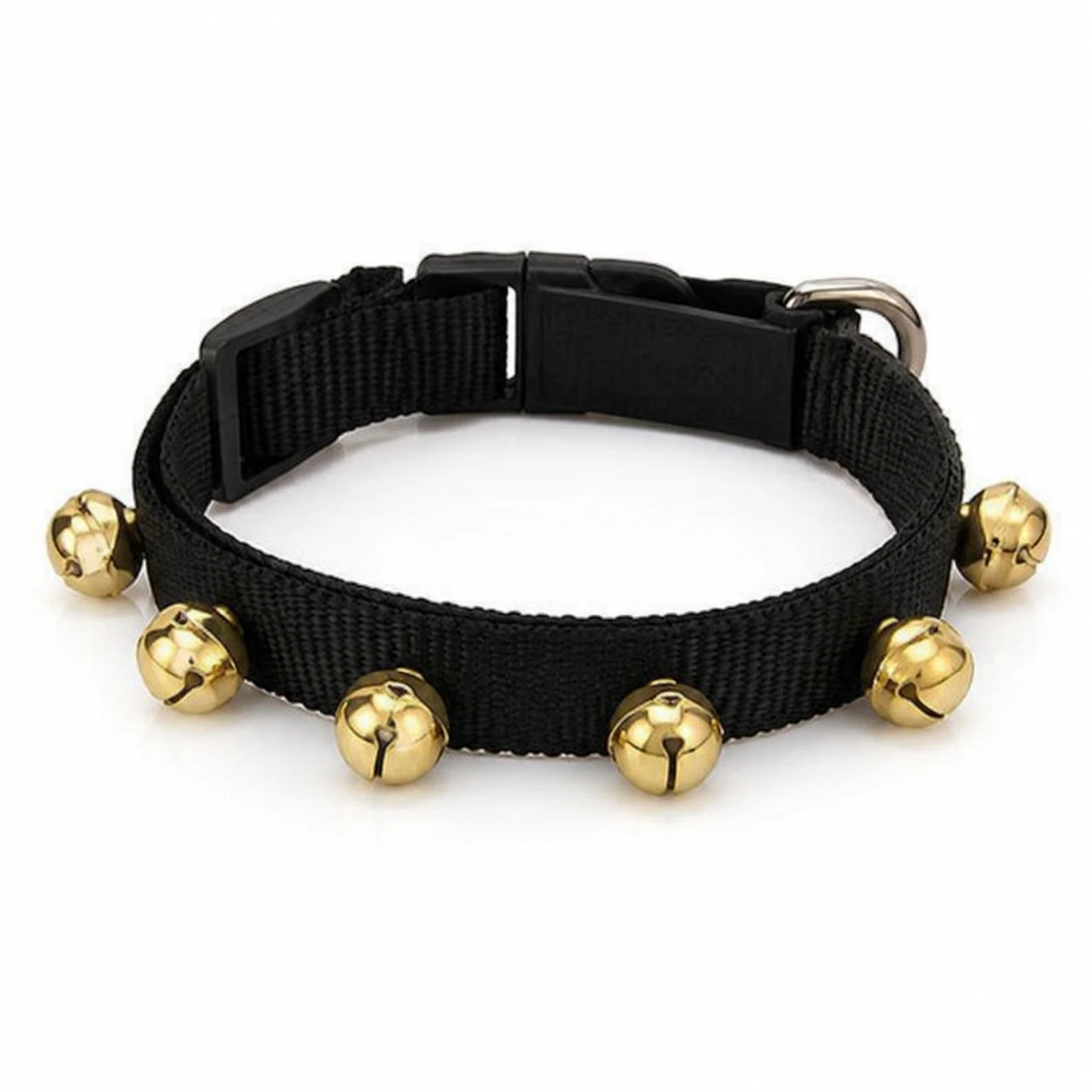 Diam Ghungroo Dog Collar Black Colour Stylish Bell Design Pet Neck Belt