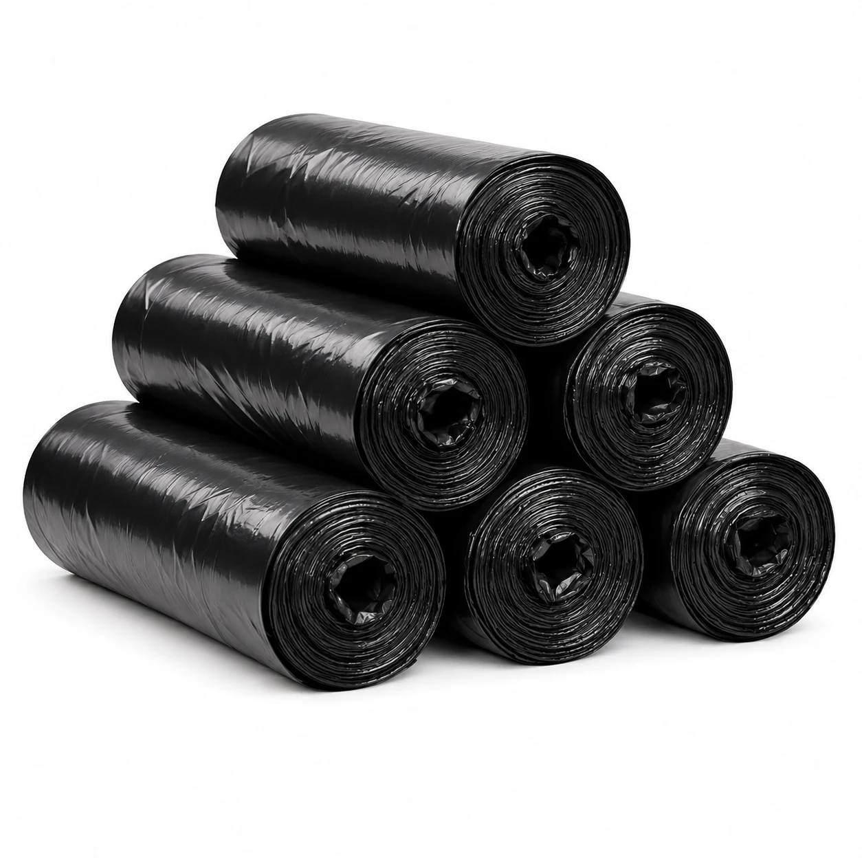 Black Waste Disposal Bags Set-6 | Dustbin Garbage Bag Rolls for Home, Kitchen & Daily Cleaning