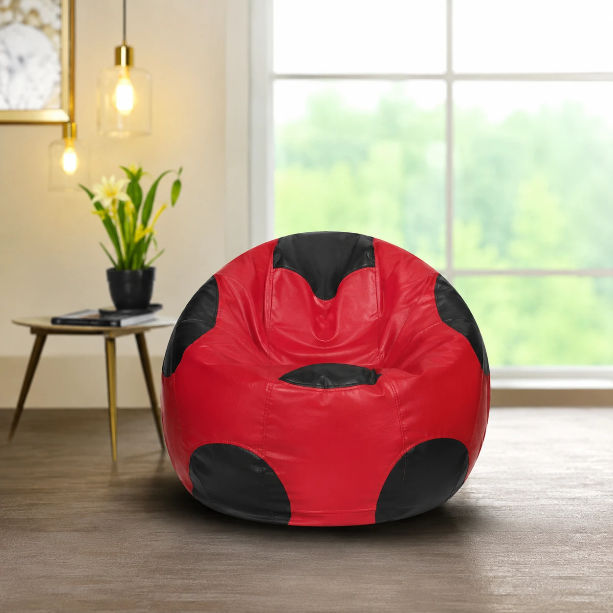 RED BLACK FOOT BALL CHAIR XXXL