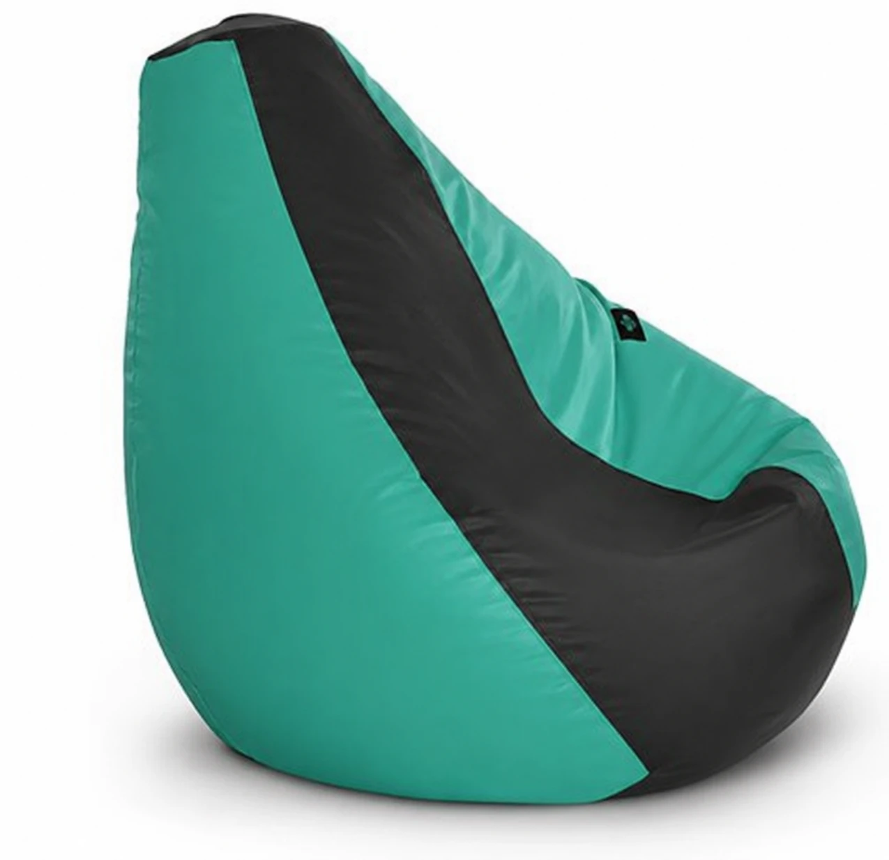 Classic XL Bean Bag | Faux Leather Teardrop Bean Bag for Adults &Comfortable Seating for Home & Office – TEAL & BLACK