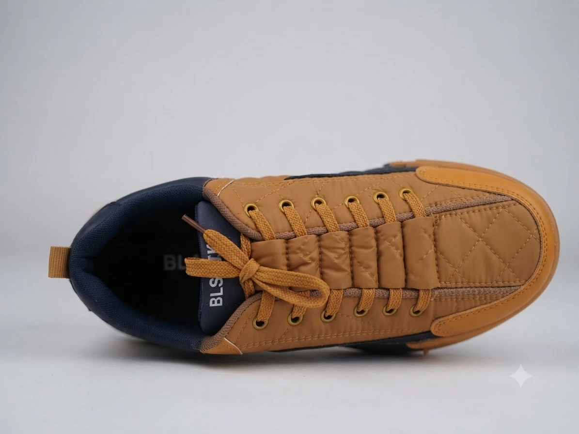 Men's Tan & Navy Stylish Sports Shoes | Casual Running & Walking Sneakers