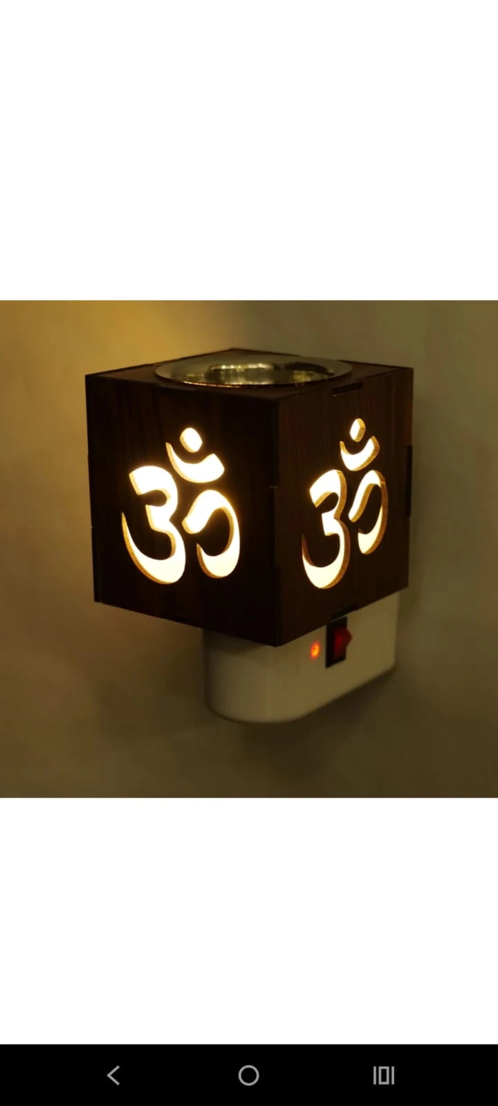 Om Design Aroma Lamp | Wooden Electric Diffuser Night Lamp for Home Decoration