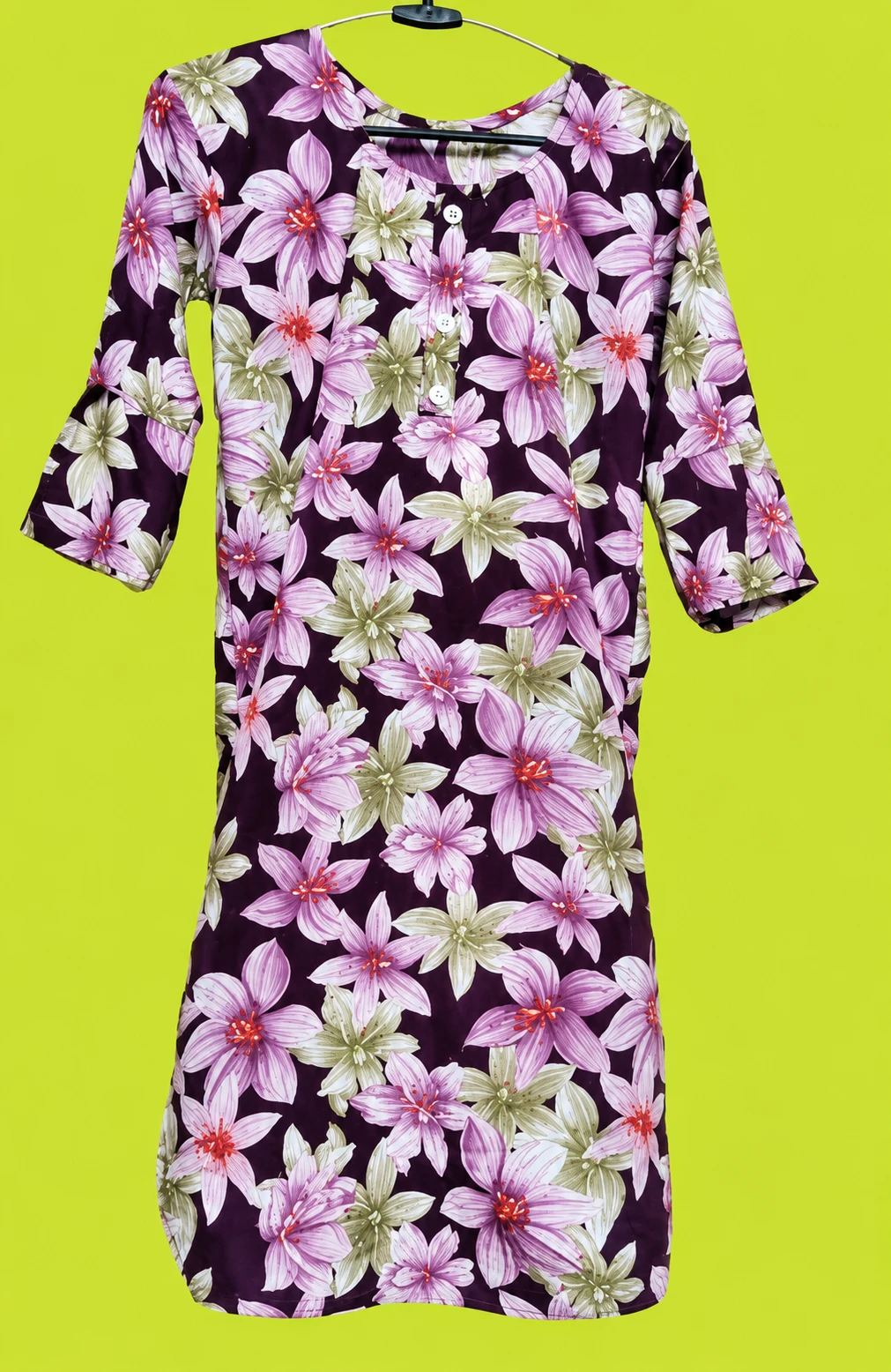 Muiticolour Cotton Foil Printed Kurti
