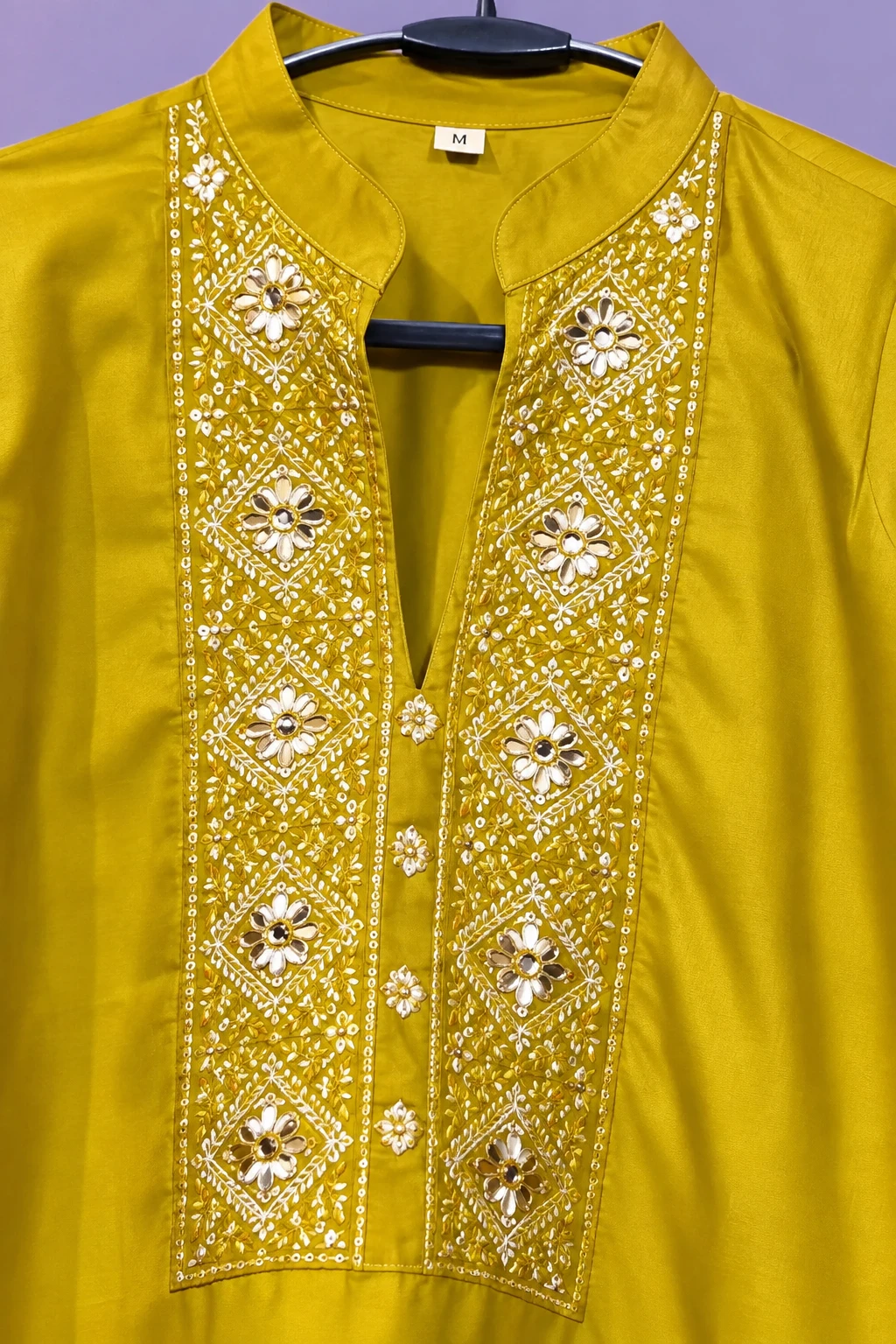 Ethnic Beige Women's Embroidered Kurti.