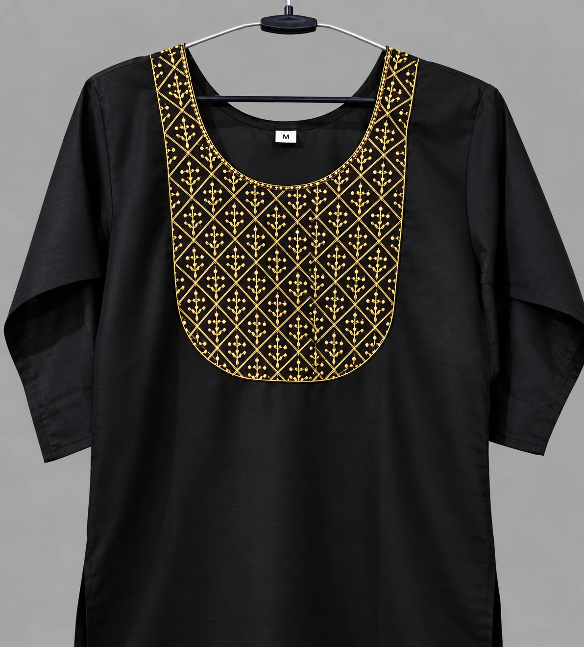 Very Pretty Black Women's Embroidered Kurti.