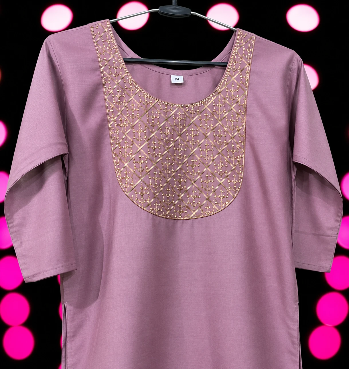 Stylish Purple Women's Embroidered Kurti.