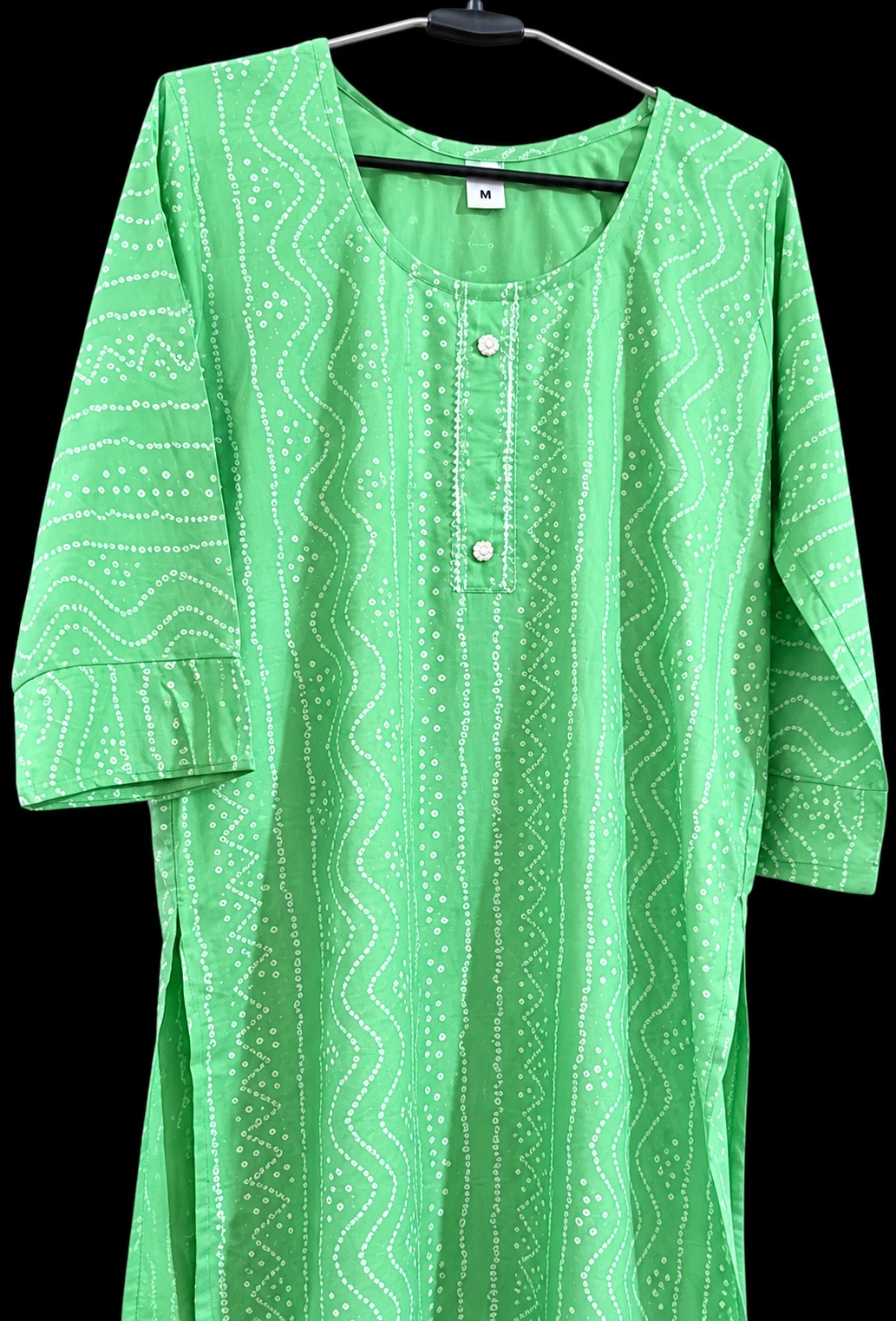 Mint Green Bandhani Straight Kurti