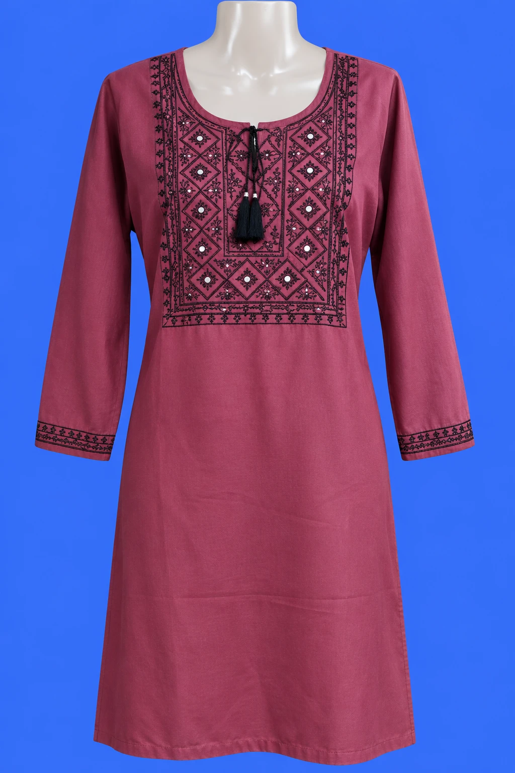 Wine Party Wear Women Embroidered Top
