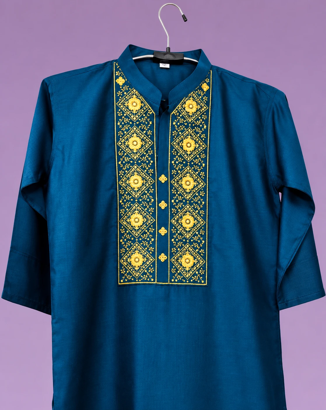 Royal Blue Embroidered Kurti for Women