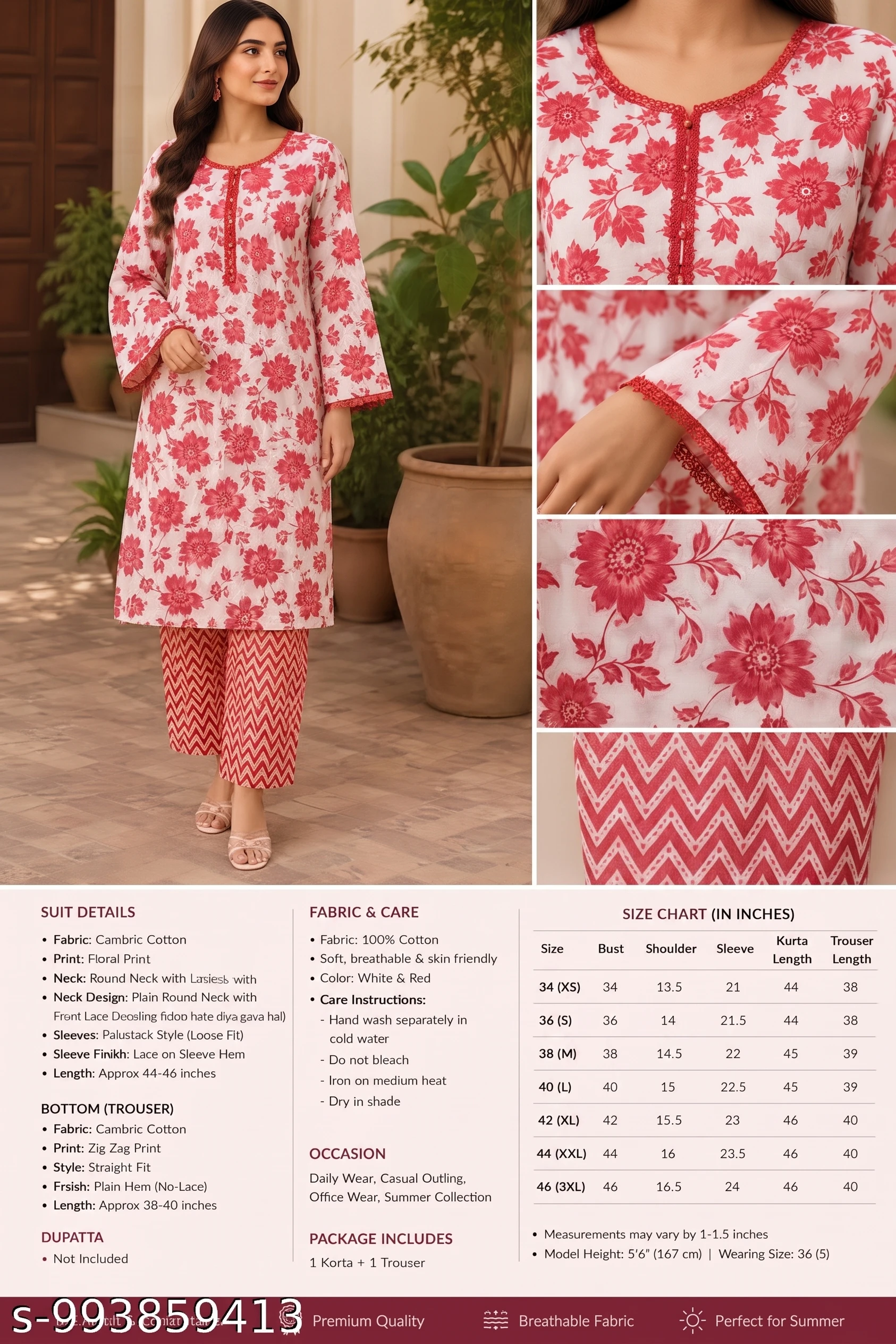 Women’s Floral Printed Cotton Kurta Pant Set | Pink Printed Straight Kurti with Matching Pants | Comfortable Ethnic Wear