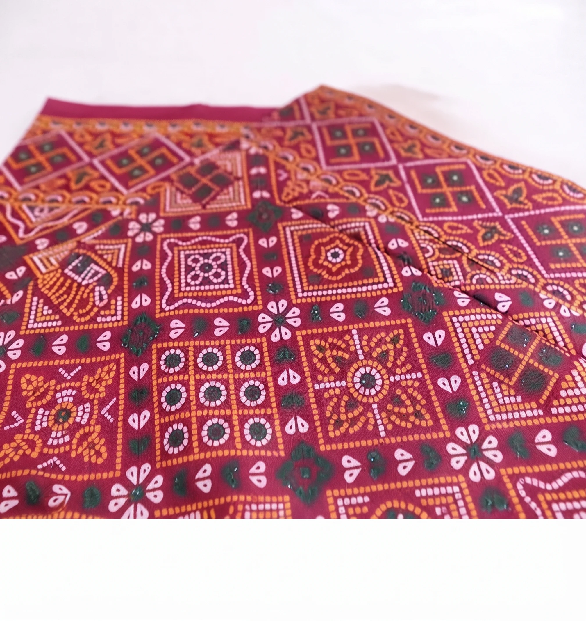 Traditional Bandhani Printed Cotton Dupatta for Women | Ethnic Red Bandhej Dupatta | Festive & Casual Wear