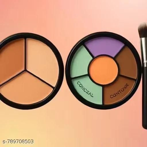 Tricolor Concealer Natural Pro Concealer Palette-Corrector With Brush a08