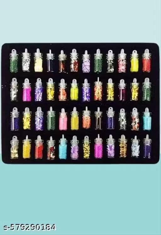 48 - Set Nail Art Glitter Decoration | 3D Nail Art Glitter (Multicolor) b2