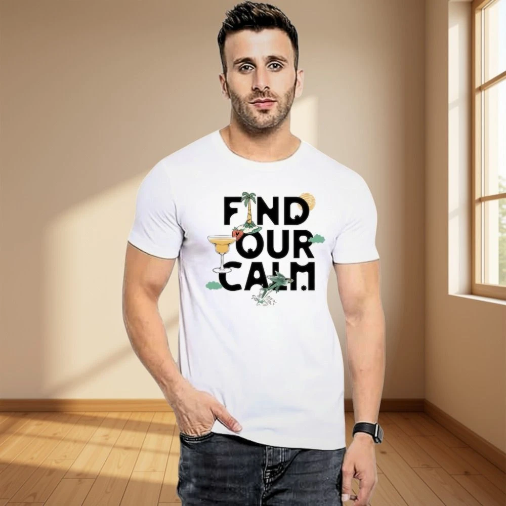 Men’s Printed Regular Fit Polycootton T-Shirt for Casual Wear