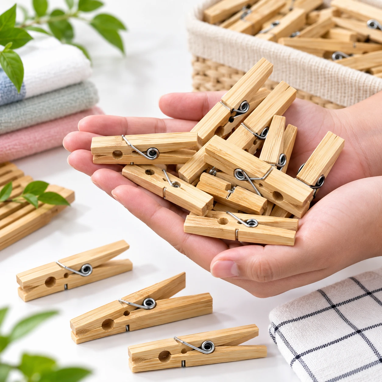 Bambo Cloth clips / Laundry clips (pack-24)