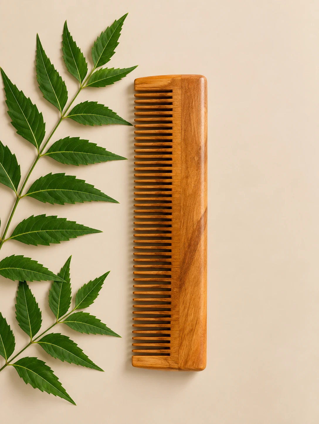 100% Pure Neem Wood Comb for Men & Women