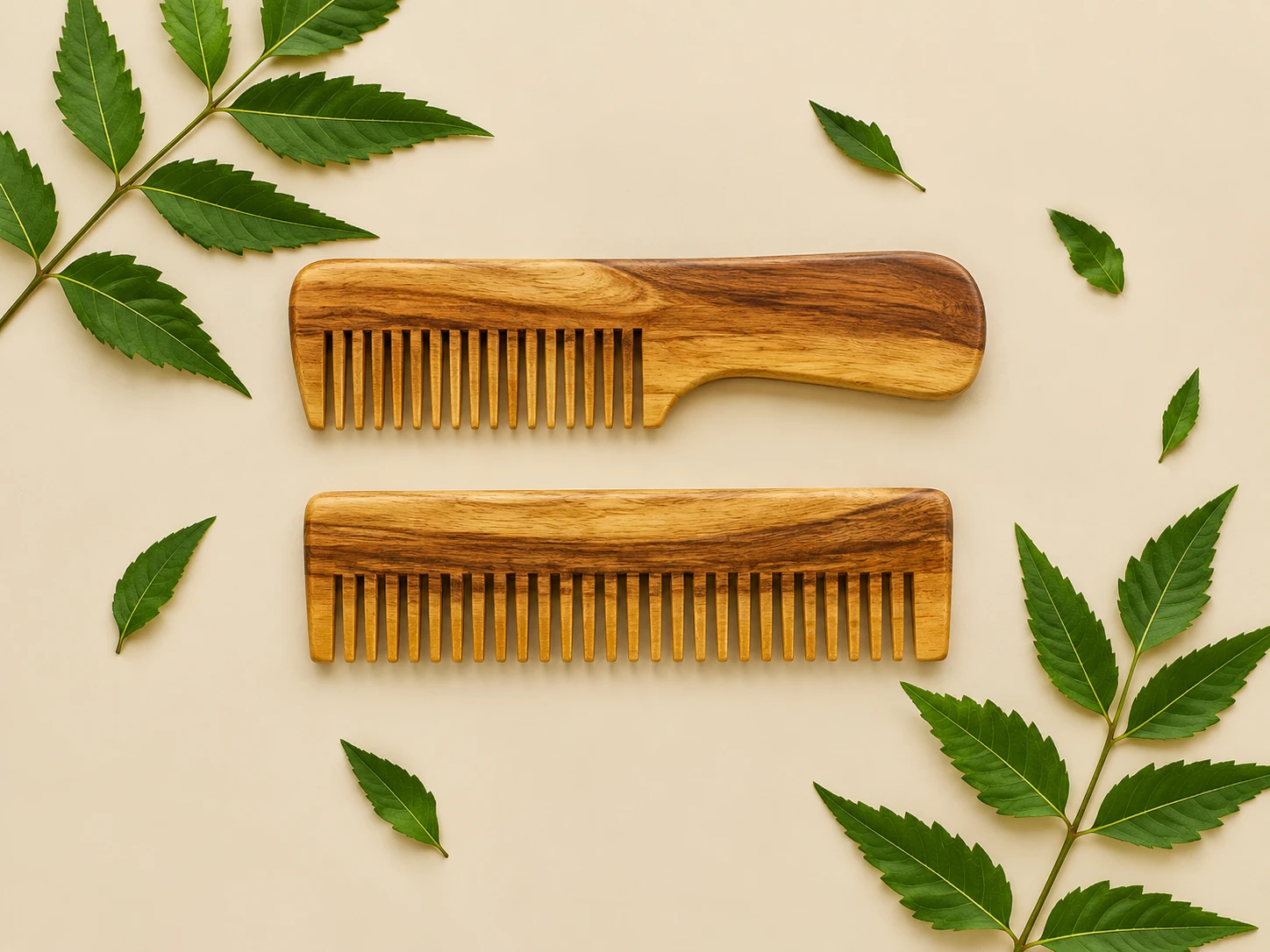 pack-2 Pure Neem Wood Comb for Men & Women