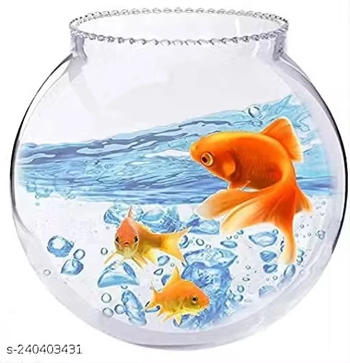 ArthaRupa Transparent Clear Glass Fish Bowl Aquarium Fish Pot Vase, Rust Resistant Bowl, Terrarium Glass Bubble Bowl for Home Decor and Office Decor (8 Inch)