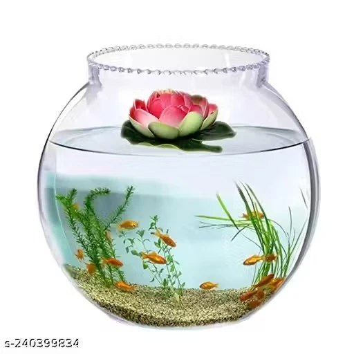 ArthaRupa Transparent Clear Glass Fish Bowl Aquarium Fish Pot Vase, Rust Resistant Bowl, Terrarium Glass Bubble Bowl for Home Decor and Office Decor (6 Inch)
