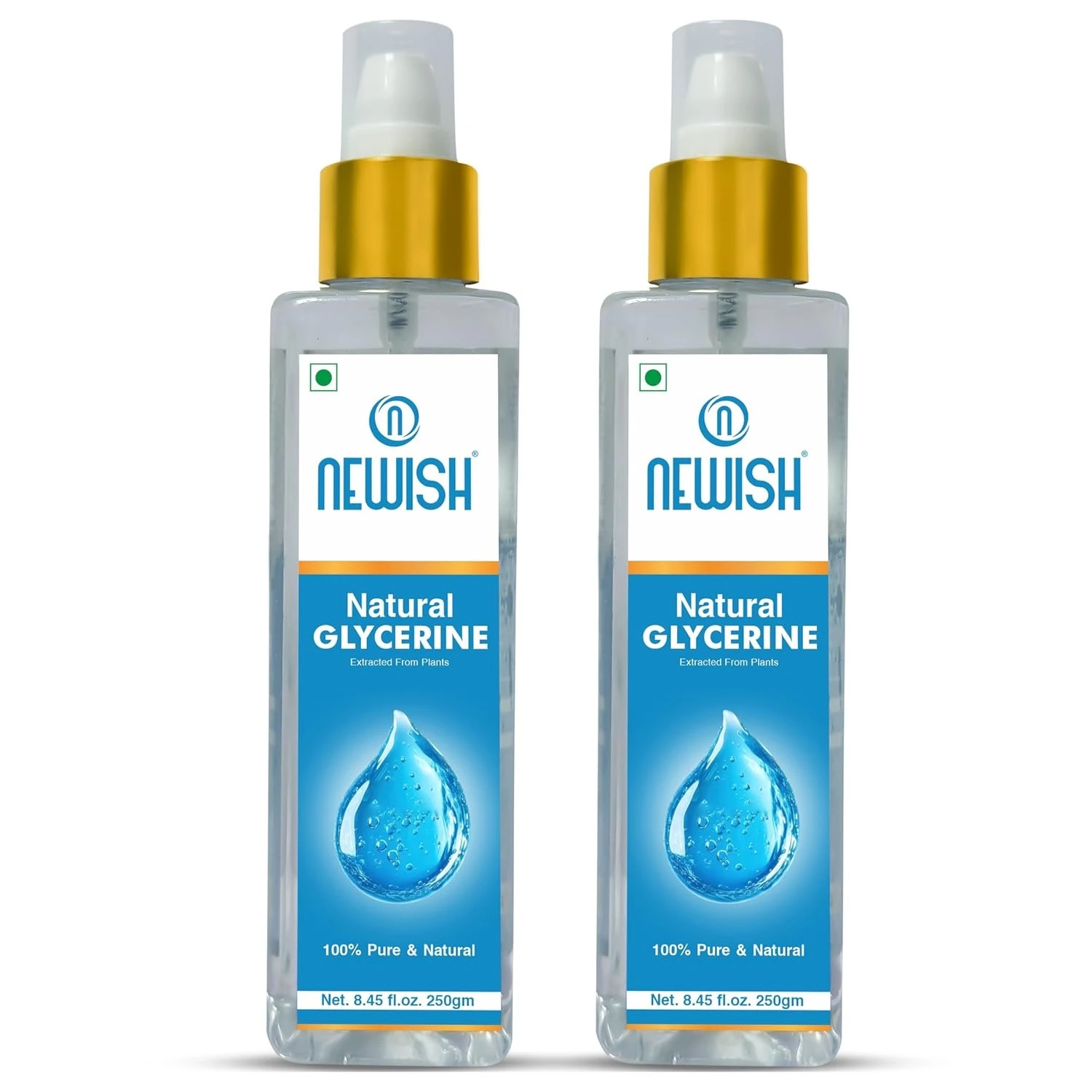 Newish Beauty and Skin Care Glycerine | Pure & Unscented |100% Pure & Natural Glycerine liquid for face - Set Of 2-250ml