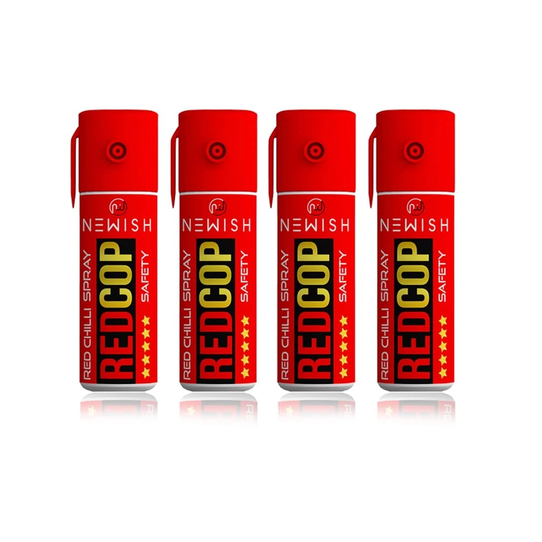 Newish Red Chilli Self Defense Spray 55 ML (Pack of 4) | Quick-Action Personal Safety Spray for Women, Men & Seniors | Pocket-Sized, Travel & Night Walk Protection, Long Range 15 ft