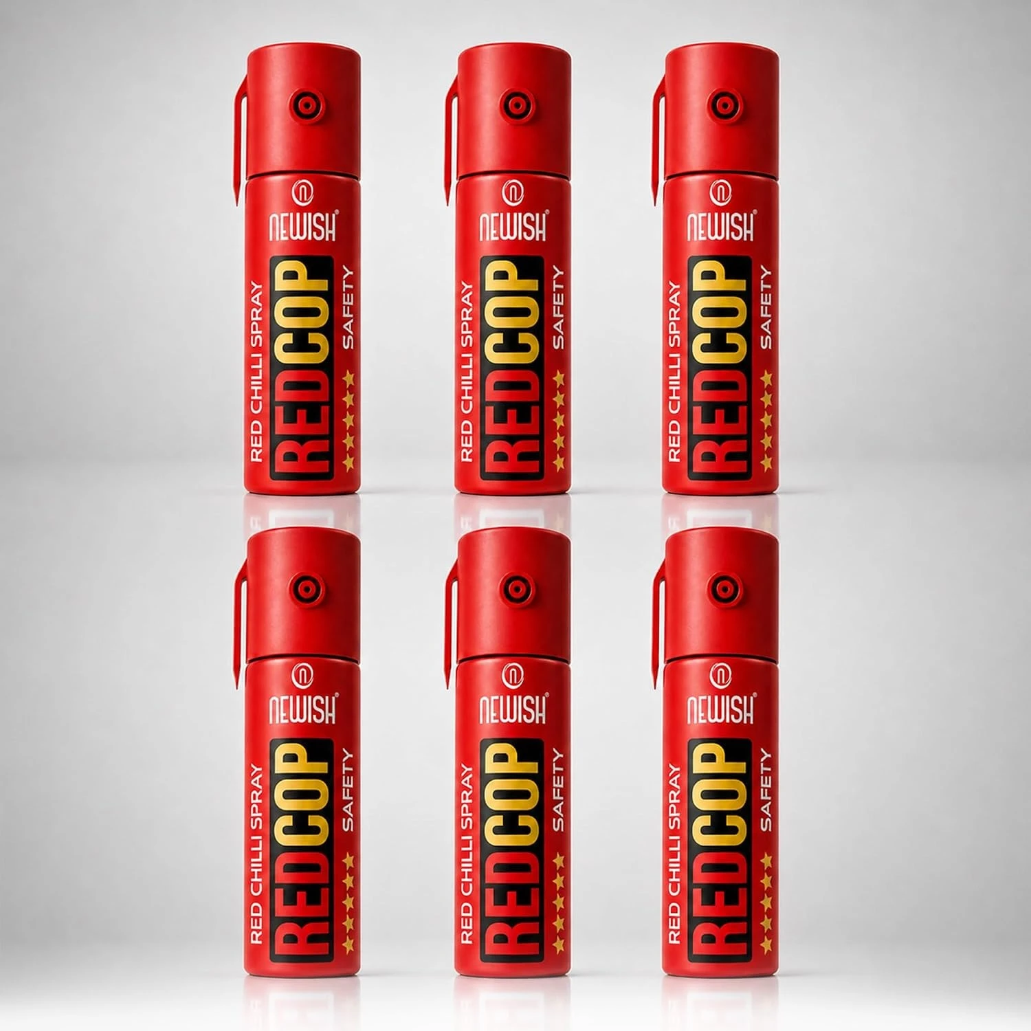 Newish Red Chilli Pepper Spray 55 ML (Pack of 6) | Compact Personal Safety Spray for Students, Working Women & Seniors | Non-Lethal, Pocket-Sized, Quick-Action, 15 ft Long Range Protection