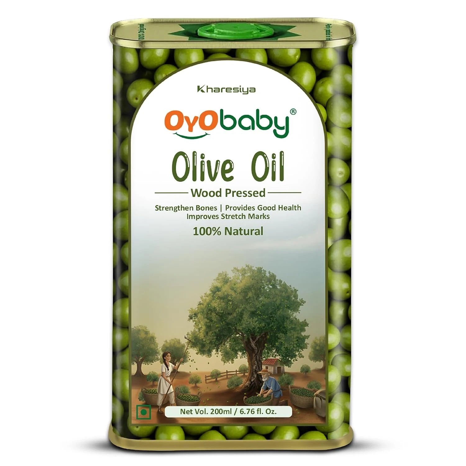 OYO BABY Baby Olive Oil - 200 ml | 100% Natural Oil | Baby Massage Oil | Wood Pressed Baby Massage Oil For New Born | Faster Physical Growth for Stronger Bones and Muscles | Baby Oil For Body Massage