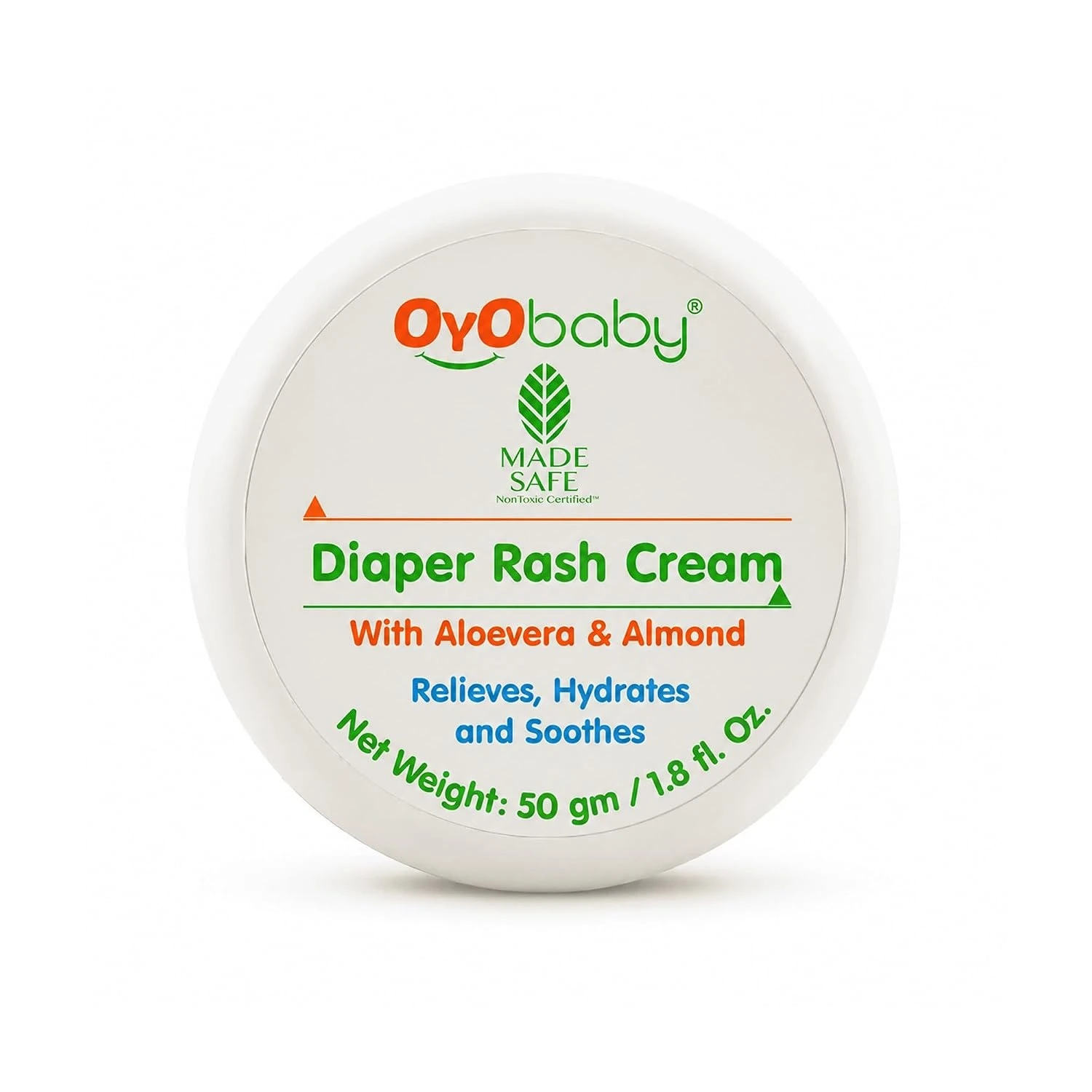 OYO BABY Diaper Rash Cream 50g | Zinc Oxide + Ayurvedic Herbs | Newborn Safe from Day 1 | Prevents & Heals Rash | Paraben-Free | MadeSafe Certified Non-Toxic